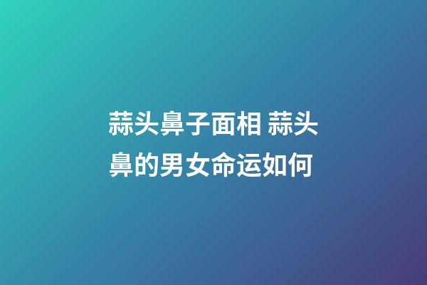 蒜头鼻子面相 蒜头鼻的男女命运如何